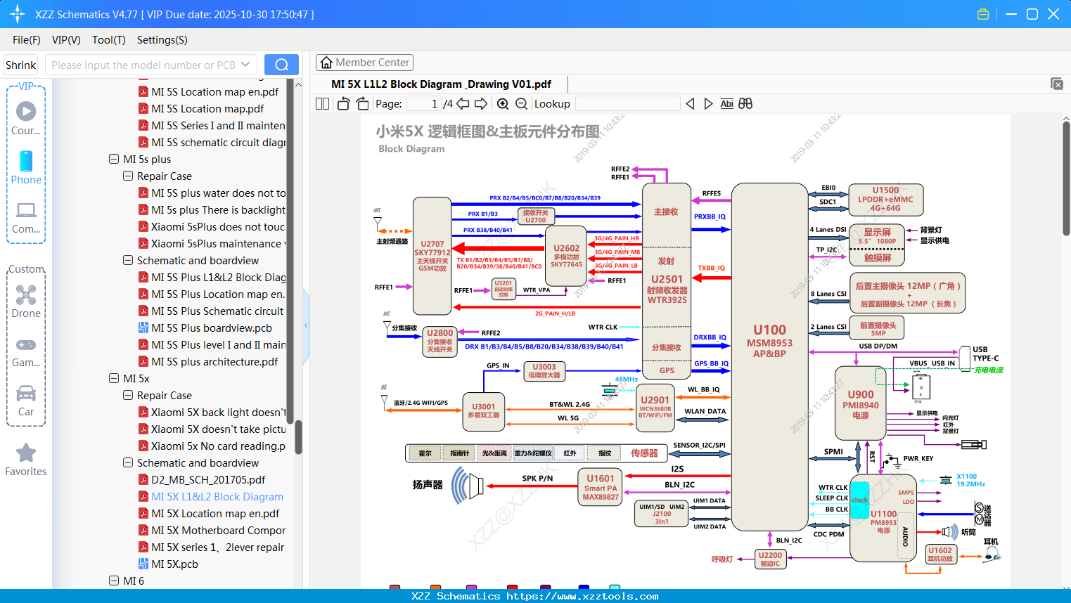 Xiaomi MI 5X L1&L2 Block Diagram & Drawing V01